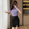 Spring/Summer New 2023 Professional women's Wear Korean-style commuter fashion OL Slim Solid color White-collar Office shirt Application Scenario